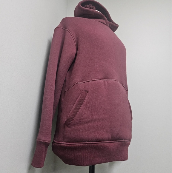 Athleta Solstice Reversible Sherpa Crew Womens Sweater Hoodie Maple Red XSmall - Picture 7 of 13